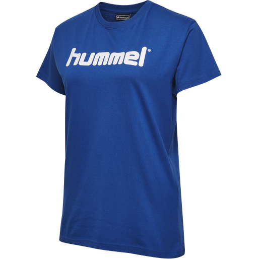 HUMMEL GO COTTON LOGO T-SHIRT WOMAN S/S, TRUE BLUE, packshot