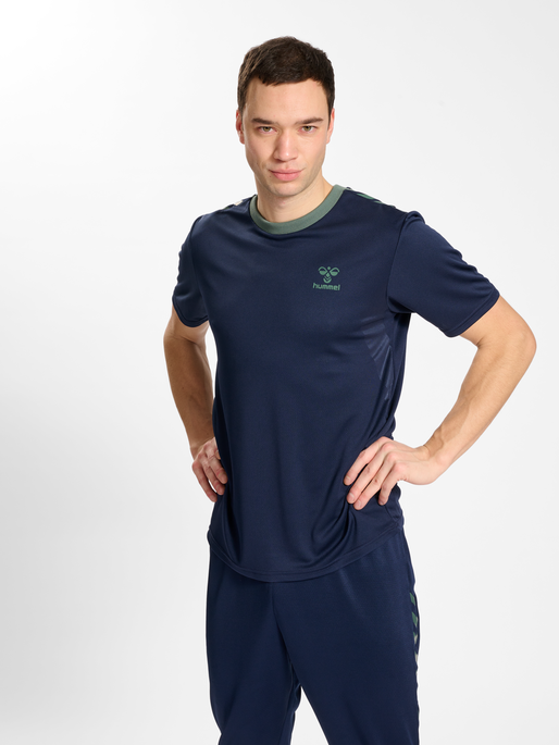 hmlSTALTIC POLY JERSEY S/S, MARINE, model