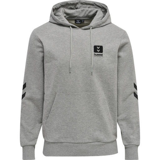 hmlLGC GRAHAM HOODIE, GREY MELANGE, packshot