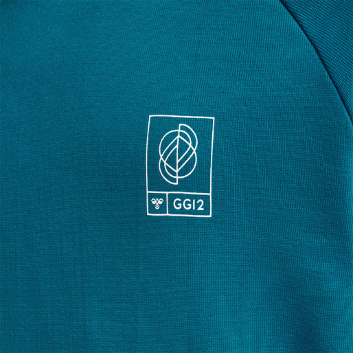 hmlGG12 SWEAT HOODIE KIDS, DEEP LAGOON, packshot