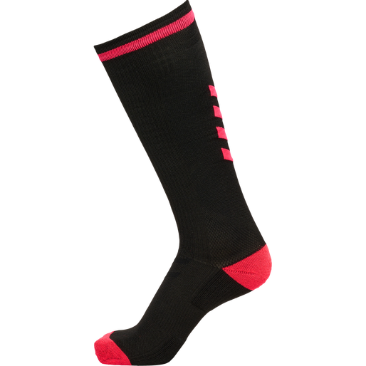 ELITE INDOOR SOCK HIGH, BLACK/DIVA PINK, packshot