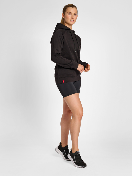 hmlRED HEAVY HOODIE WOMAN, BLACK, model