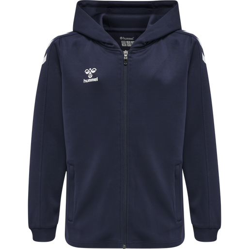 hmlCORE XK POLY ZIP HOOD SWEAT KIDS, MARINE, packshot