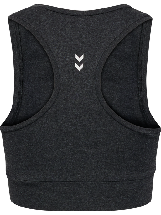 hmlPULSE LOGO LIGHT SUPPORT BRA, BLACK MELANGE, packshot