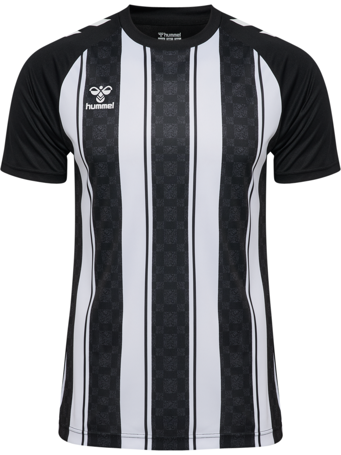hmlMATCH STRIPED JERSEY S/S, BLACK/WHITE, packshot