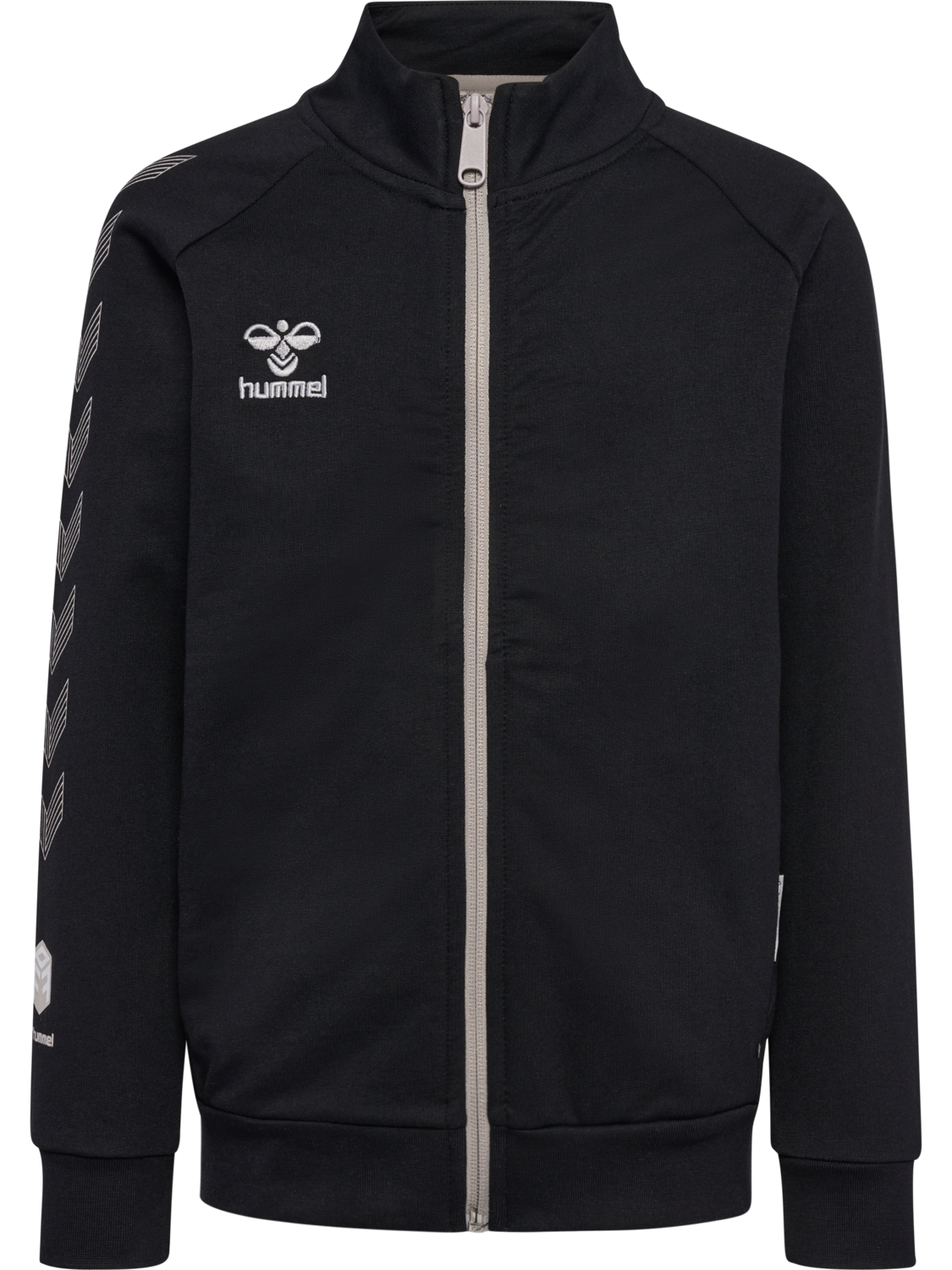 hmlMOVE GRID COTTON ZIP JACKET KIDS, BLACK, packshot