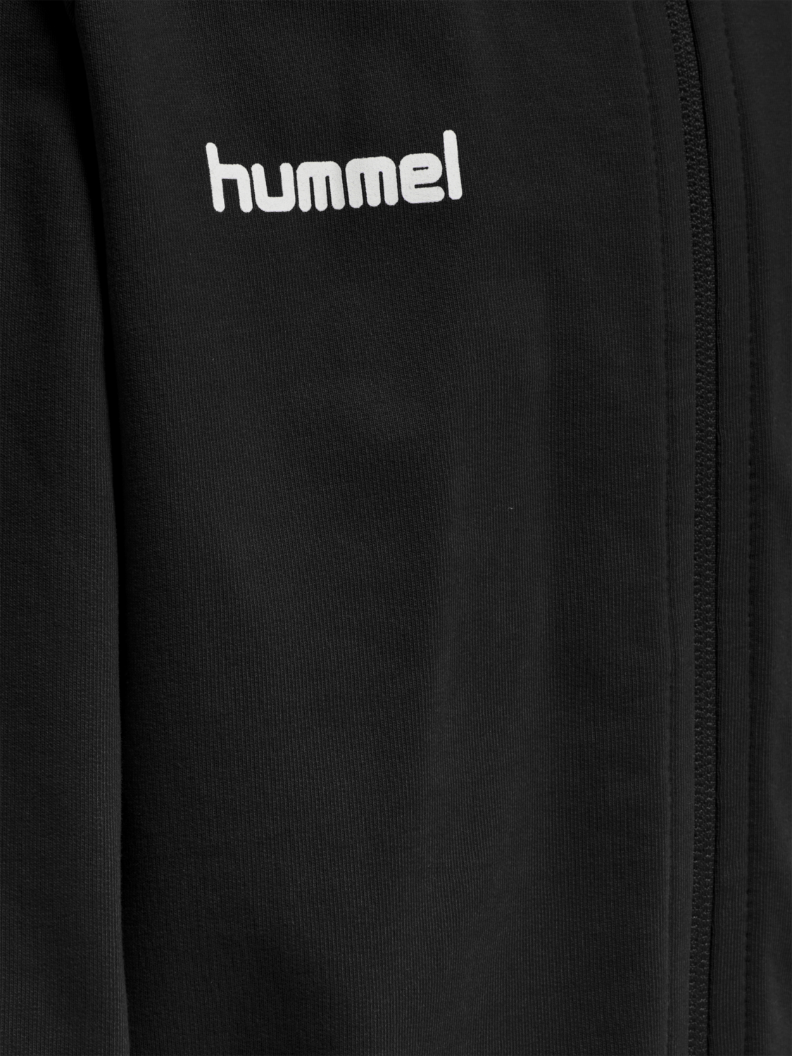 HUMMEL GO KIDS COTTON ZIP HOODIE, BLACK, packshot