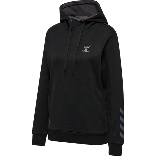 hmlOFFGRID COTTON HOODIE WO, JET BLACK/FORGED IRON, packshot
