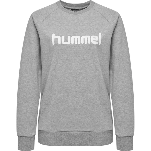 HMLGO COTTON LOGO SWEATSHIRT WOMAN, GREY MELANGE, packshot