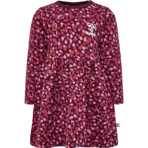 hmlCONFETTI DRESS L/S, WINDSOR WINE, packshot