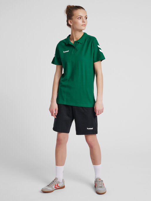 HMLGO COTTON POLO WOMAN, EVERGREEN, model