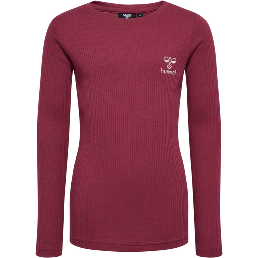 hmlREVE T-SHIRT  L/S, CORDOVAN, packshot