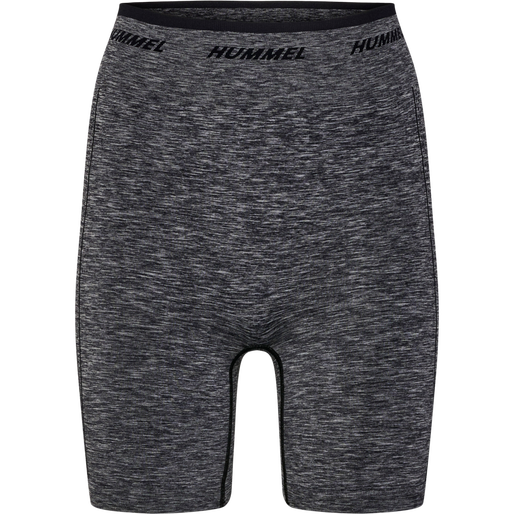 hmlTE CAMI SEAMLESS MW SHORTS, BLACK MELANGE, packshot