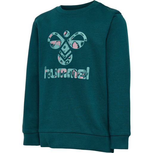 hmlLIME SWEATSHIRT, DEEP TEAL, packshot