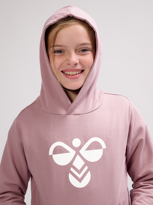 hmlCUATRO HOODIE, WOODROSE, model