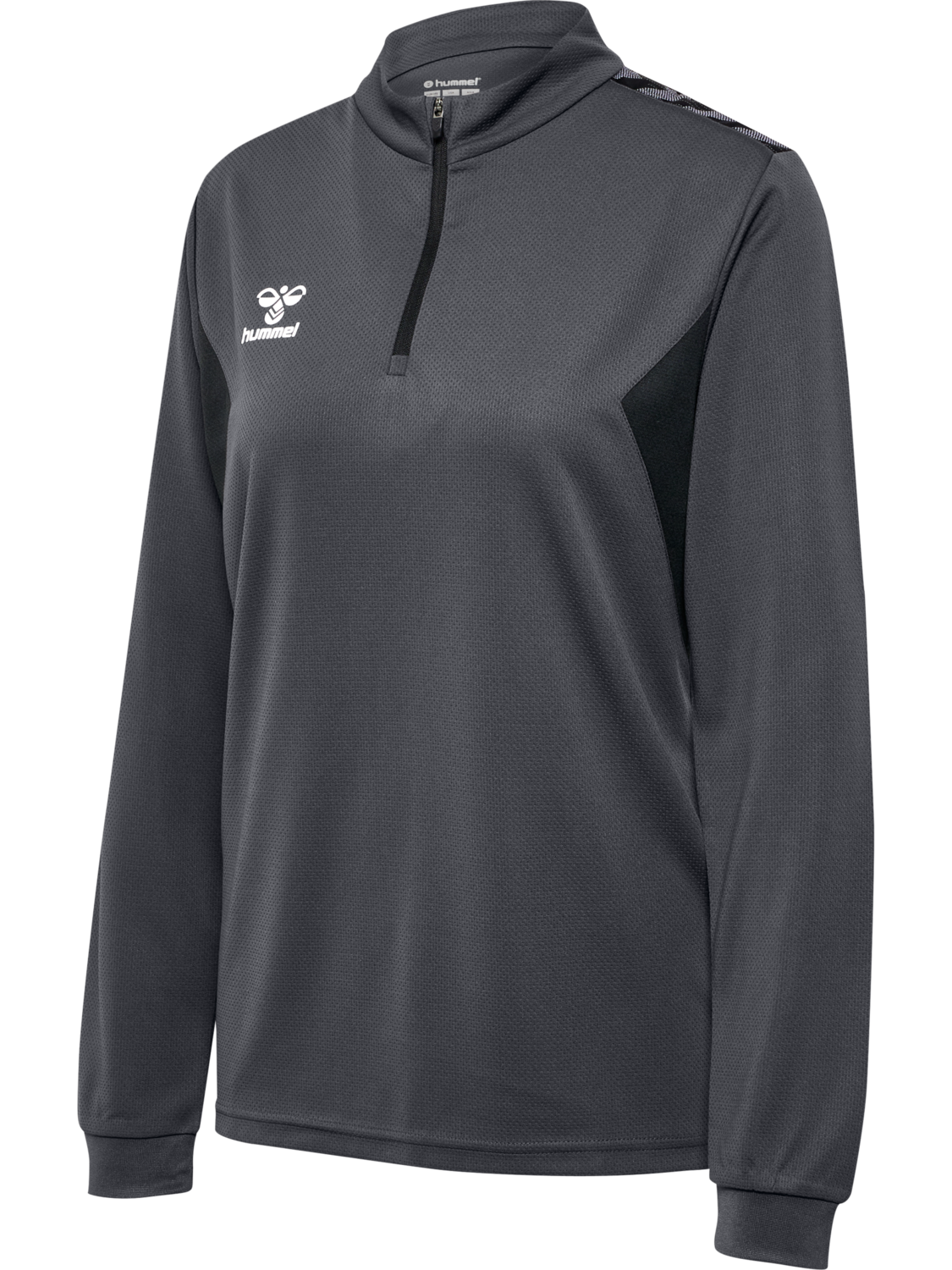 hmlAUTHENTIC HALF ZIP SWEAT WOMAN, ASPHALT, packshot