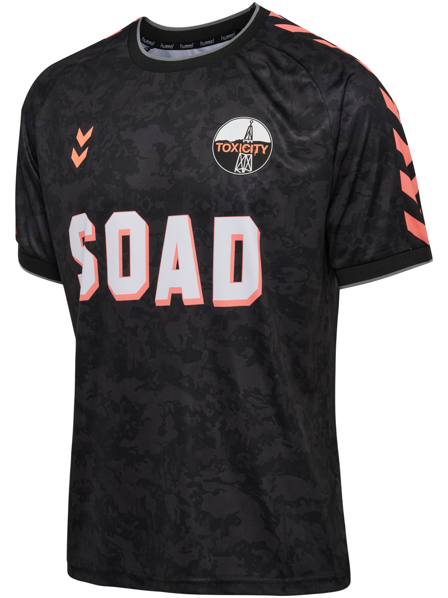hmlSOAD TOUR 26 CAMO JERSEY S/S, BLACK/ORANGE, packshot