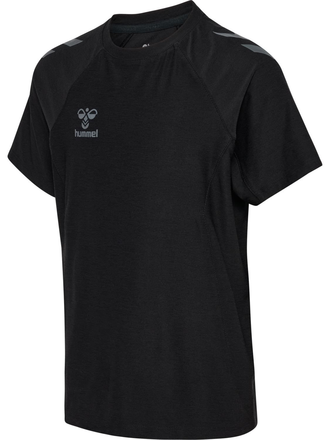 hmlCIMA 2.0 JERSEY S/S KIDS, BLACK MELANGE, packshot