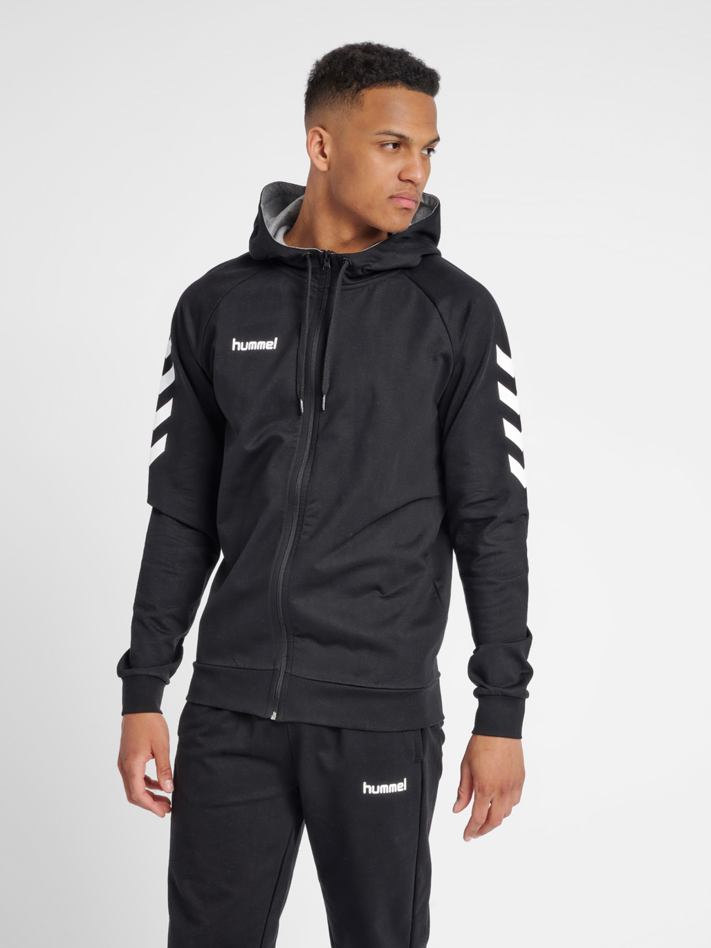 hummel GO COTTON ZIP HOODIE BLACK hummel