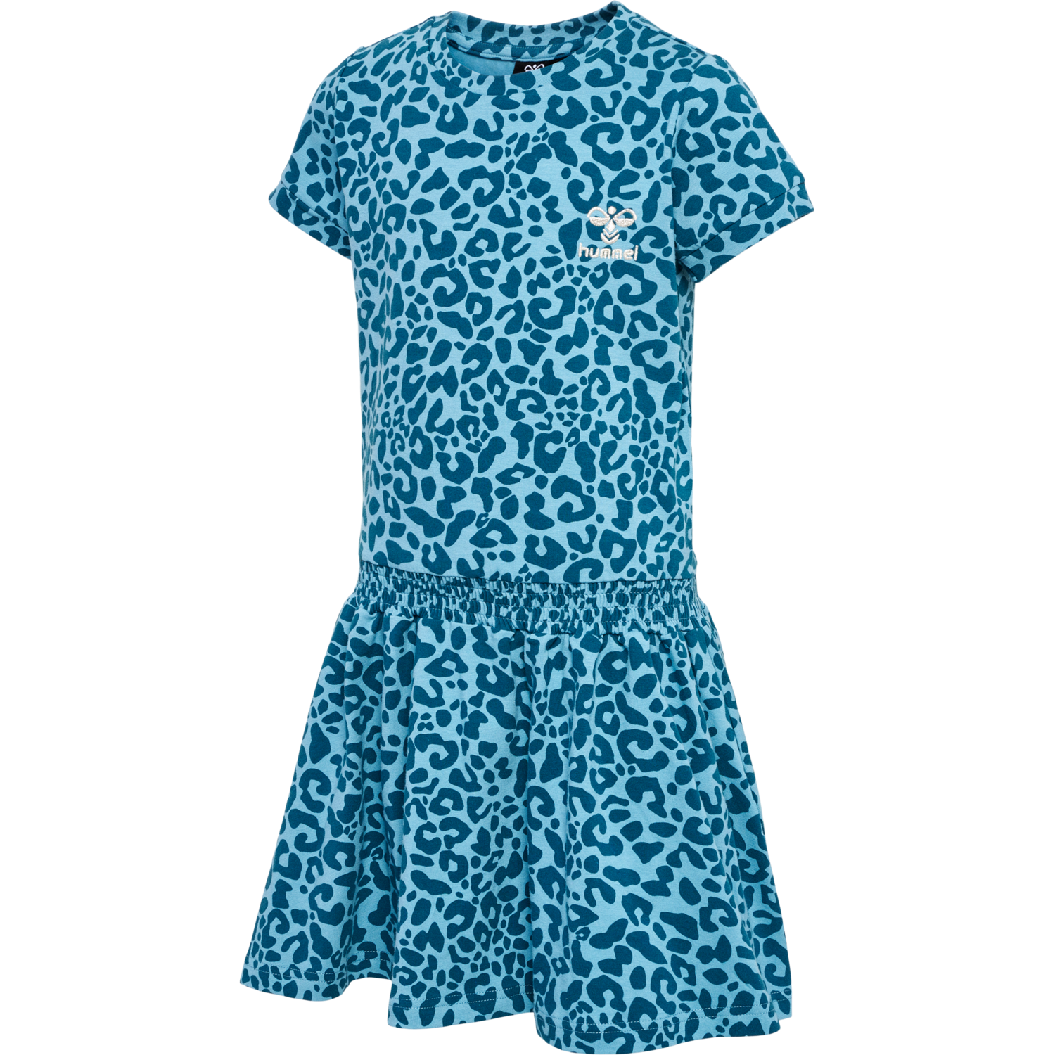hmlFLOWY AOP DRESS S/S, BLUE CORAL, packshot