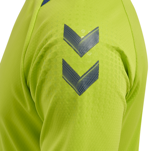 hmlLEAD S/S POLY JERSEY, LIME PUNCH, packshot