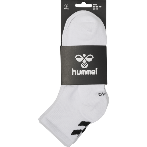 hmlCHEVRON 6-PACK  MID CUT SOCKS, WHITE, packshot