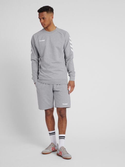 HUMMEL GO COTTON SWEATSHIRT, GREY MELANGE, model