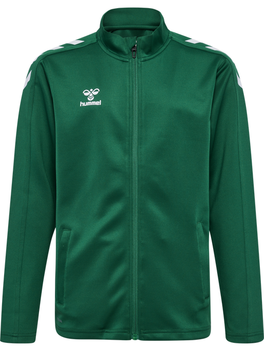 hmlCORE XK POLY ZIP SWEAT KIDS, EVERGREEN, packshot