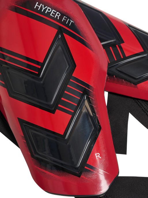 hmlSHIN GUARDS HYPER FIT, POPPY RED/TRANSPARENT, packshot
