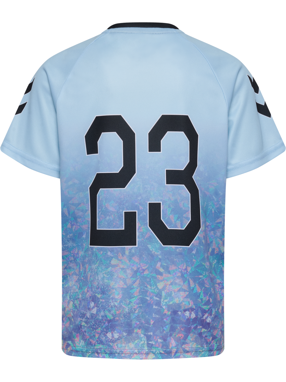 hmlSHIMMER T-SHIRT S/S, SKYWAY/BLACK, packshot