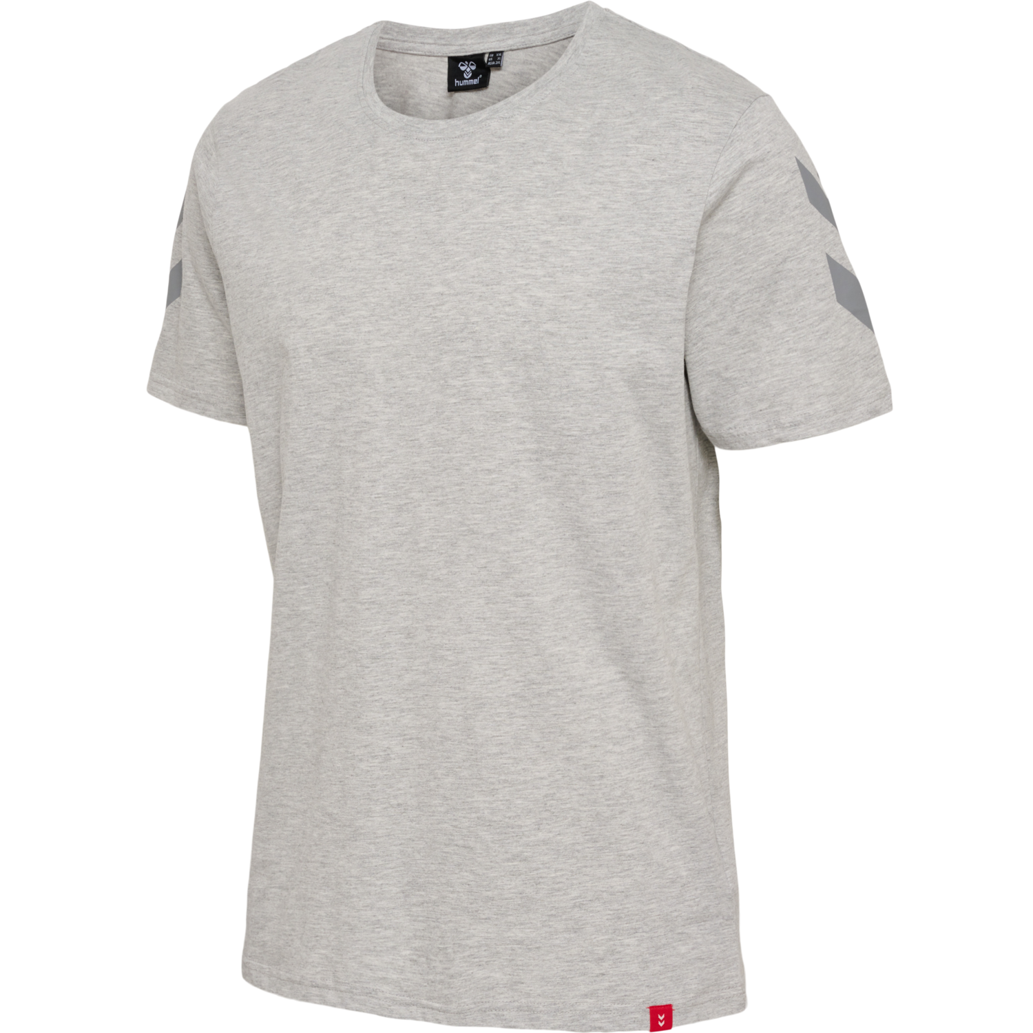 hmlLEGACY CHEVRON T-SHIRT PLUS, GREY MELANGE, packshot