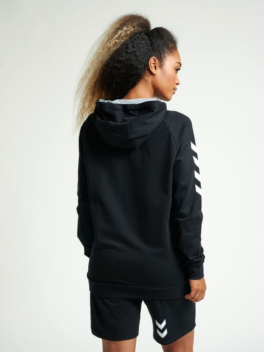 HUMMEL GO COTTON HOODIE WOMAN, BLACK, model