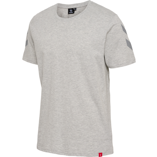 hmlLEGACY CHEVRON T-SHIRT, GREY MELANGE, packshot