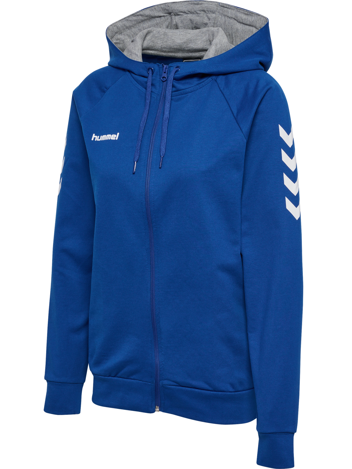 HUMMEL GO COTTON ZIP HOODIE WOMAN, TRUE BLUE, packshot