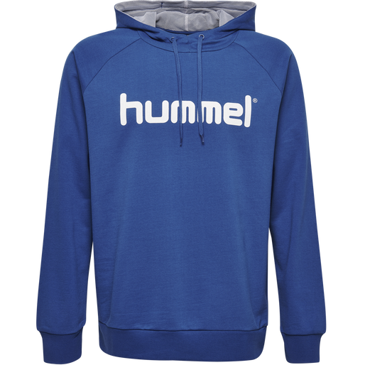 HUMMEL GO COTTON LOGO HOODIE, TRUE BLUE, packshot