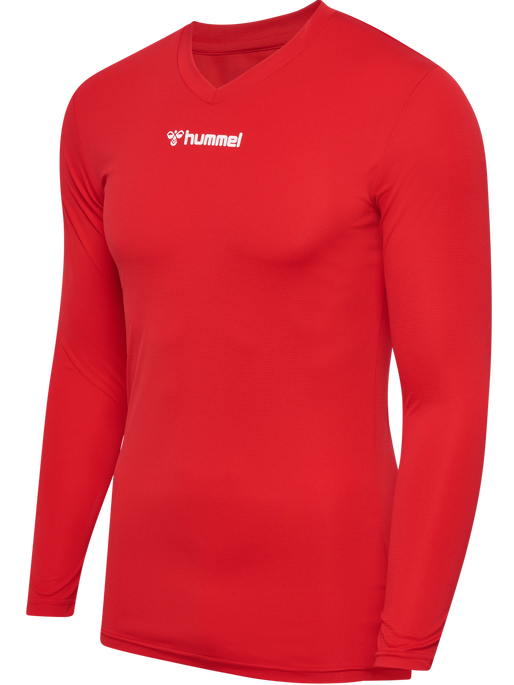 hmlBL ESSENTIAL TEE L/S, TRUE RED, packshot