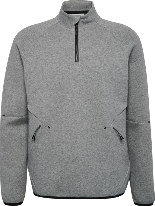 hmlTECH FLEECE HALFZIP, GREY MELANGE hmlTECH FLEECE HALFZIP, GREY MELANGE, packshot