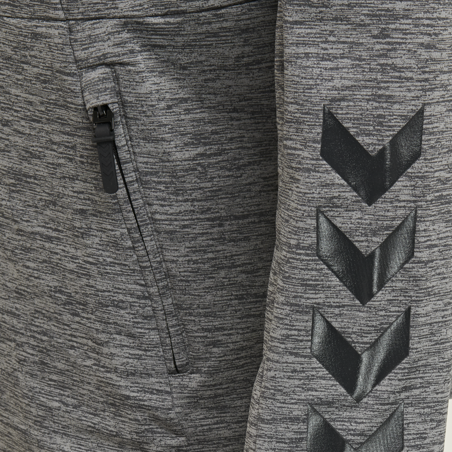 hmlASTON ZIP HOODIE, DARK GREY MELANGE, packshot