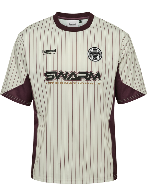 hmlLOOSE JERSEY SS STRIPE TOPSCORER, TOFU hmlLOOSE JERSEY SS STRIPE TOPSCORER, TOFU, packshot