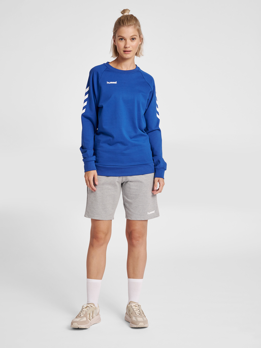 HUMMEL GO COTTON SWEATSHIRT WOMAN, TRUE BLUE, model