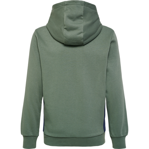 hmlSTALTIC COTTON HOODIE KIDS, DUCK GREEN, packshot