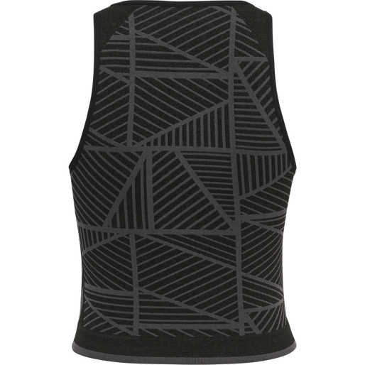 hmlMT ENERGY SEAMLESS CROP TOP, BLACK/ASPHALT MELANGE, packshot