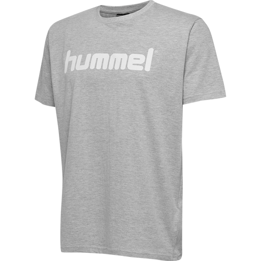 HUMMEL GO COTTON LOGO T-SHIRT S/S, GREY MELANGE, packshot