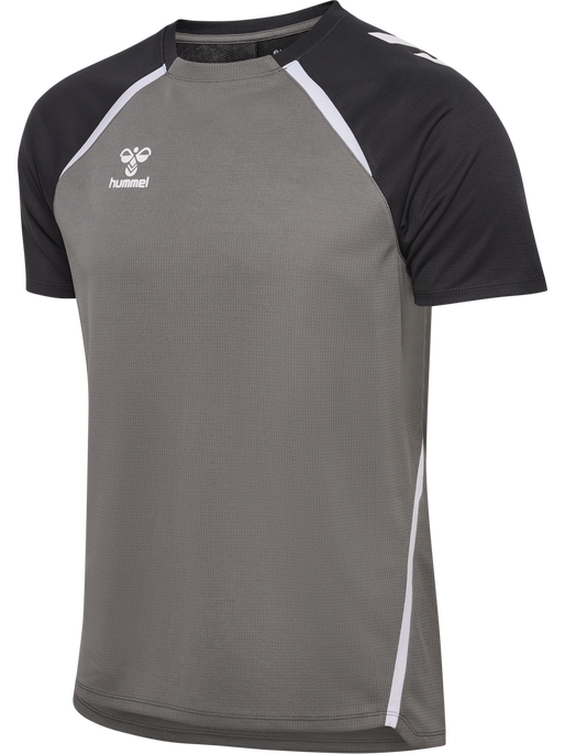 hmlLEAD 2.0 JERSEY S/S, STEEL GRAY/ASPHALT, packshot