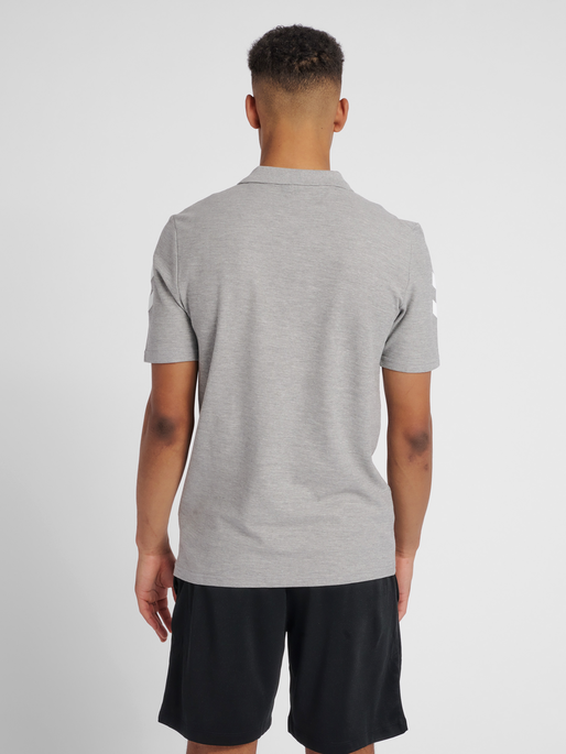 HUMMEL GO COTTON POLO, GREY MELANGE, model