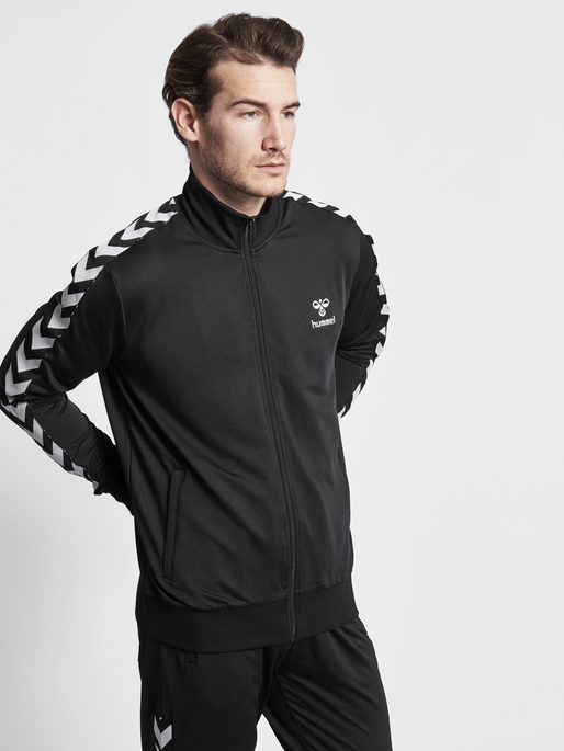 HMLNATHAN ZIP JACKET, CAVIAR, model