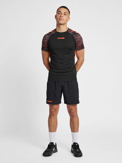 hmlBLAZE PRO TRAINING JERSEY S/S, BLACK/ORANGE, model