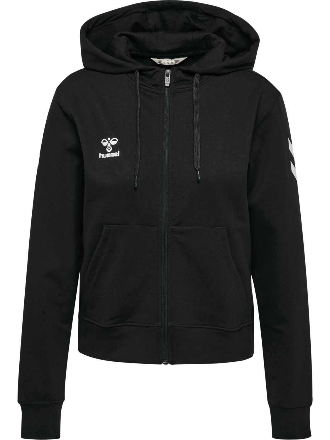 hmlGO 2.0 CHEVRON ZIP HOODIE WOMAN, BLACK, packshot