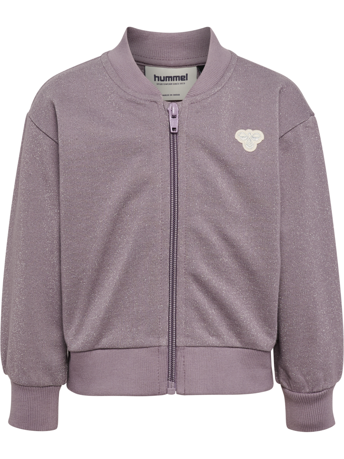 hmlMINI LOOSE GLI ZIP JACKET BEE, GRAY RIDGE, packshot