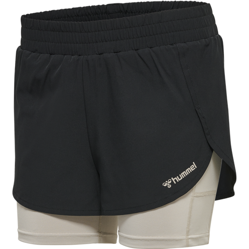 hmlMT TRACK 2 IN 1 SHORTS, BLACK, packshot